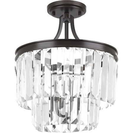 Glimmer Collection Three-Light 15-1/2 Semi-Flush Convertible